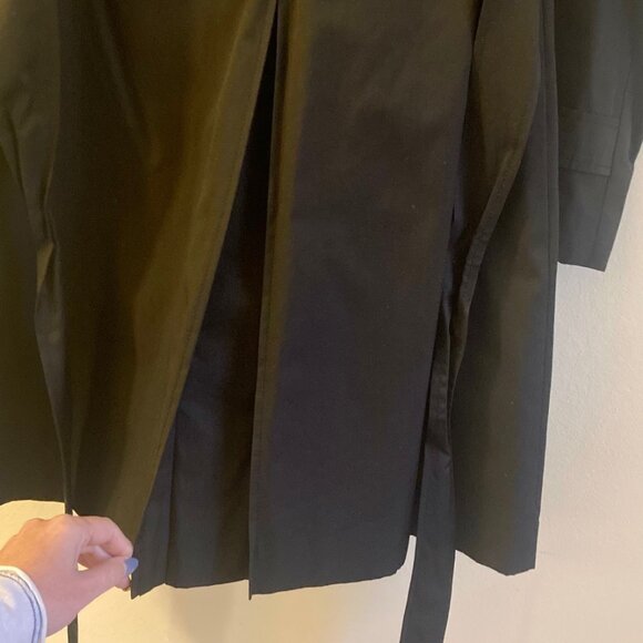 Karl Lagerfeld Paris Black Trench Coat Woman's Size S - Picture 7 of 12